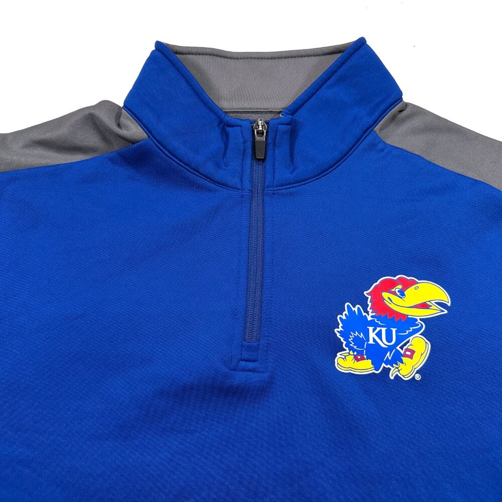 Fanatics NCAA M 1/4 Zip University of Kansas Jayhawks Long Sleeve Pullover NEW - Picture 4 of 6